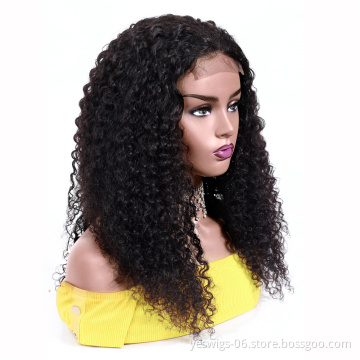 Cambodian Remy Wig Unprocessed Virgin Hair 13*6 Full Lace Kinky Curly Human Hair Wig With Double Drawn Full Transparent HD Lace